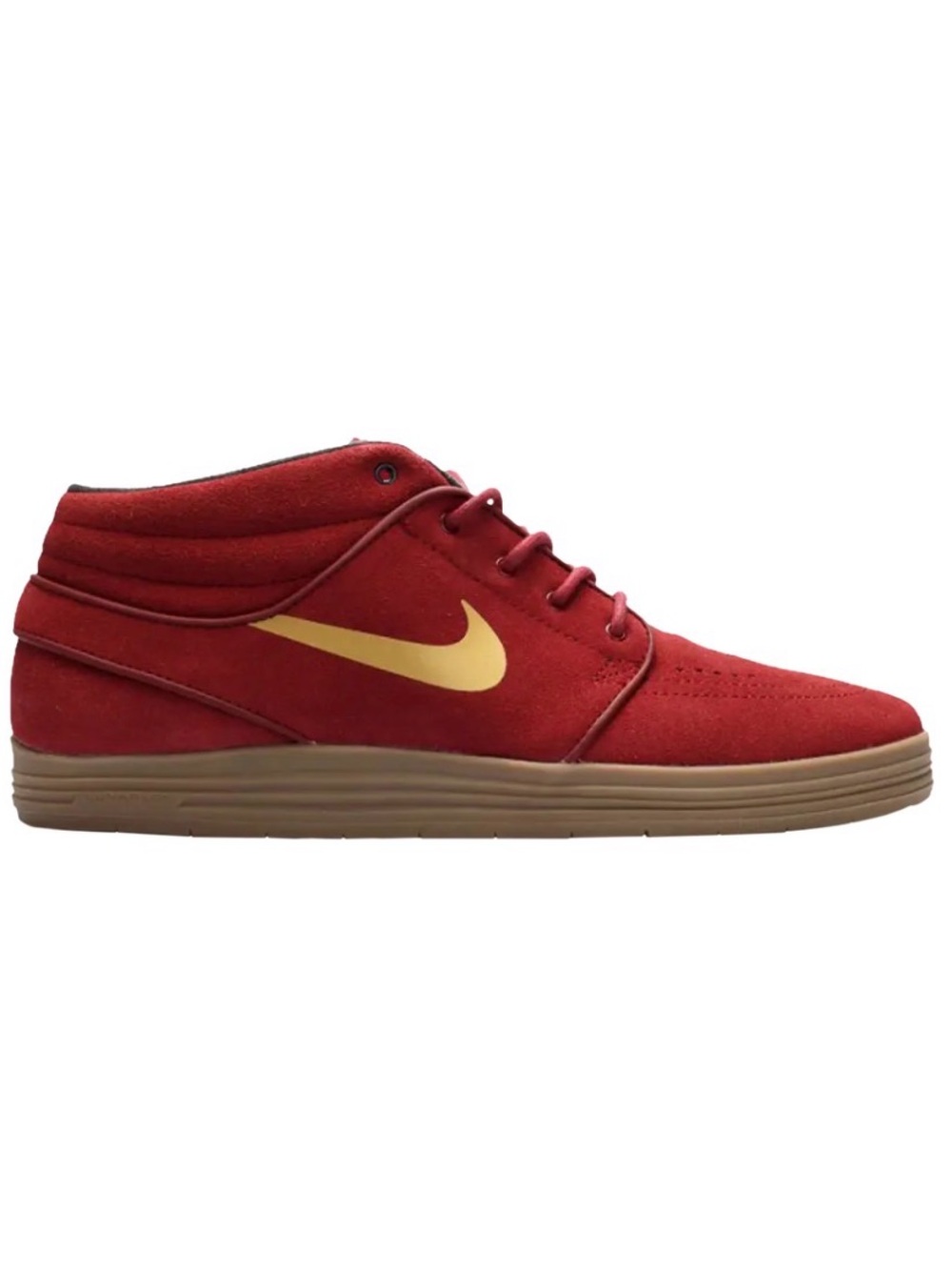 Nike SB Stefan Janoski Lunar Mid Team Red Gold Gum Suede Size 9 683684-670